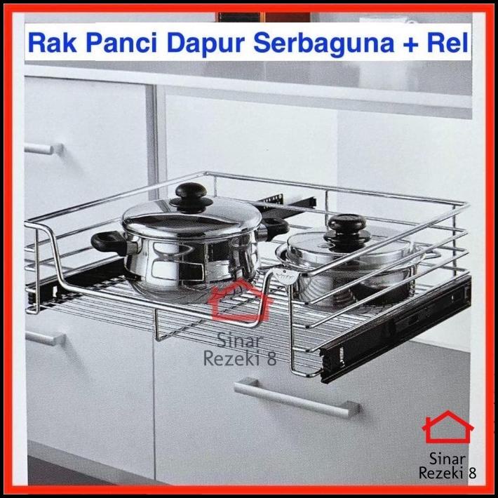 Rak Dapur - Rak Tarik Panci Vitco Sc 24040 Rel Dapur Piring Laci Pakaian Stainless