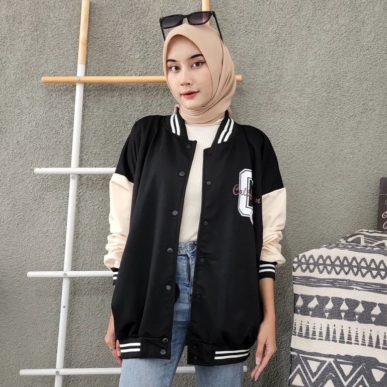 Jaket Oversize Terbaru Wanita Pria C Baseball Bahan Pleece Korean Style