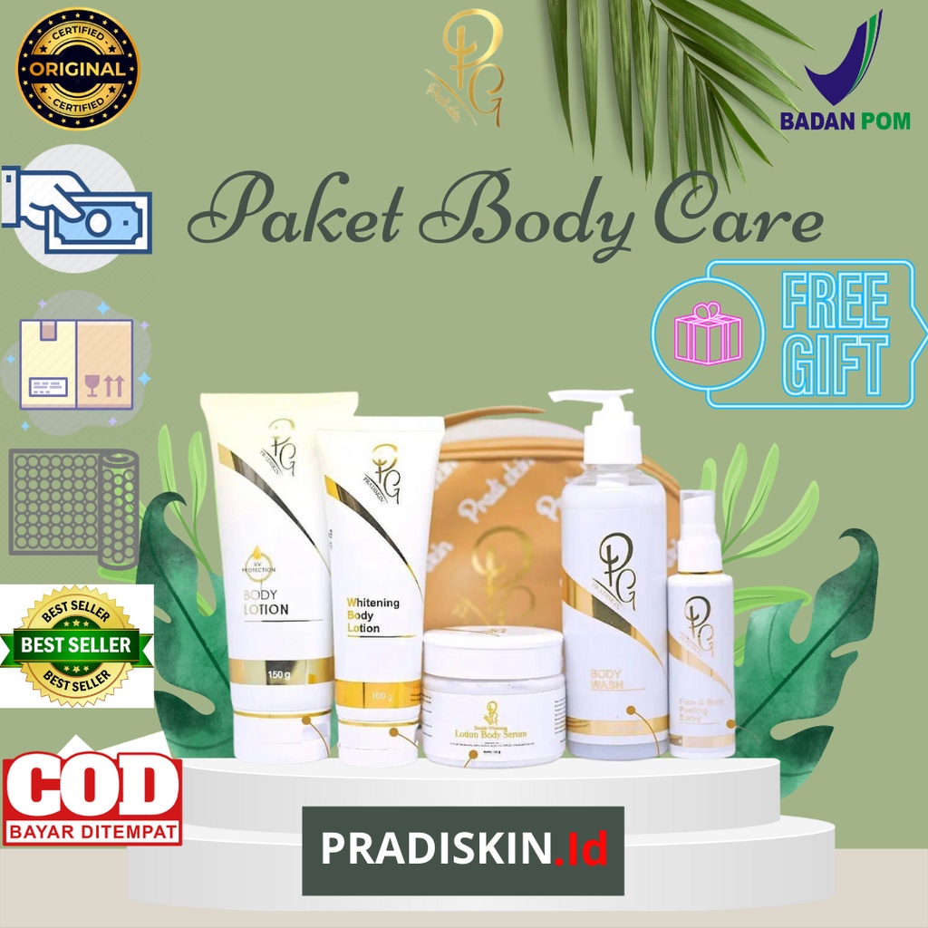 Paket Bodycare Pradiskin Glow Premium Whitening (5IN1) MEMUTIHKAN BADAN