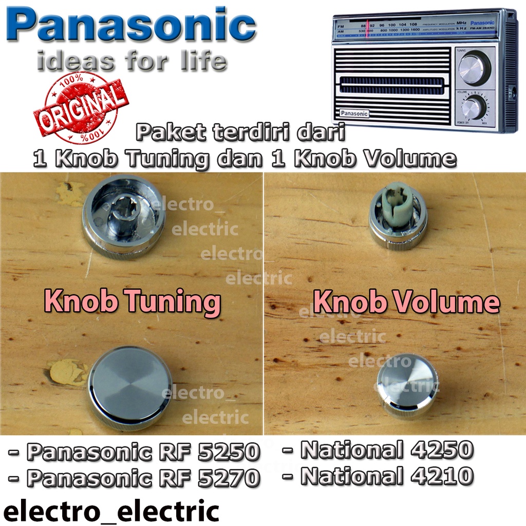 Knob Radio Panasonic National 5250 5270 4250 4210 Original 1 paket