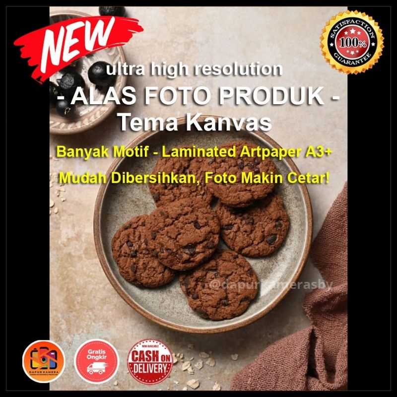 Alas Foto Tema Kanvas A3+ / Alas Foto Produk / Alas Foto Makanan / Background Foto