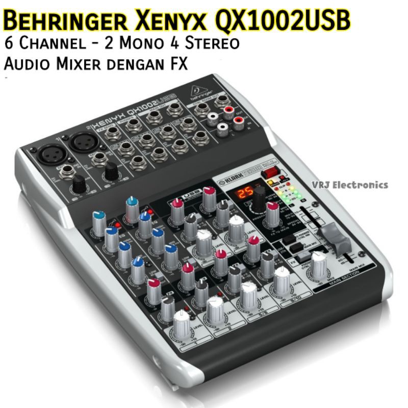 USB Audio Mixer Behringer Xenyx QX1002USB 6 Channel 2 Mono 4 Stereo dengan FX QX1002-USB