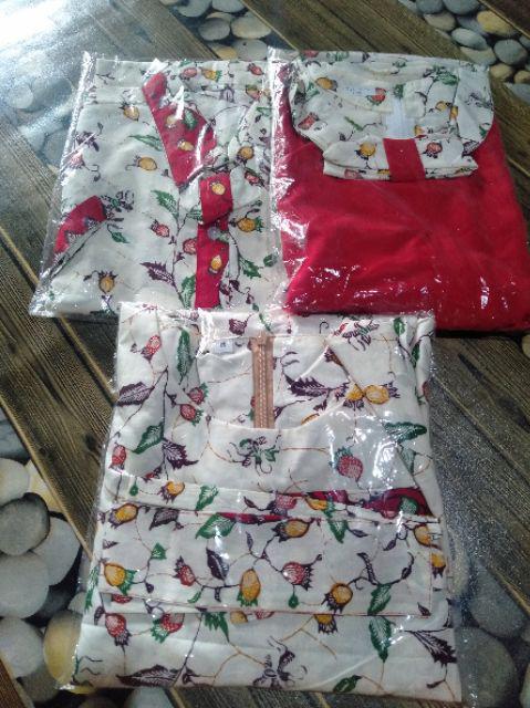 Qnunbatik Batik Family/keluarga Dress Wanita Naura Putih