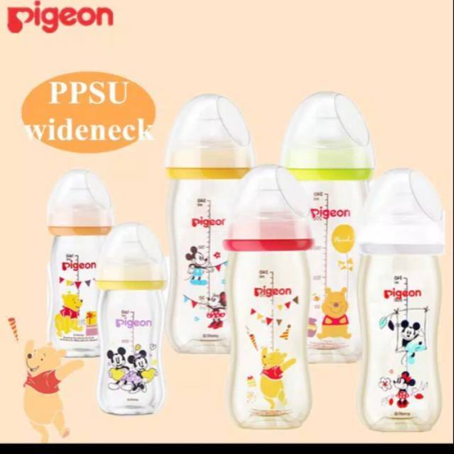 Pigeon Botol Susu PPSU Wide Neck Disney Mickey Pooh160  240ml