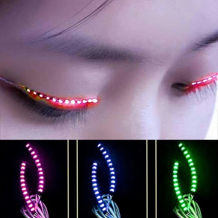 Termurah Bulu Mata LED Unik Eyelash Lampu Disko Party 7 Warna