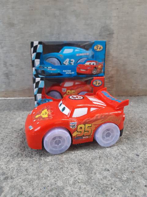 Mainan Mobil Cars Bump Go Baterai Lighting McQueen Anak Batre Edukatif