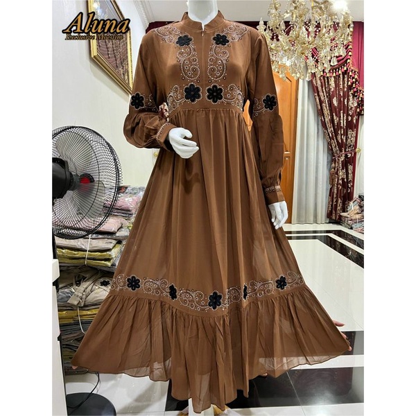 Gamis mewah Ori by Brand Aluna 100% Asli Realpict