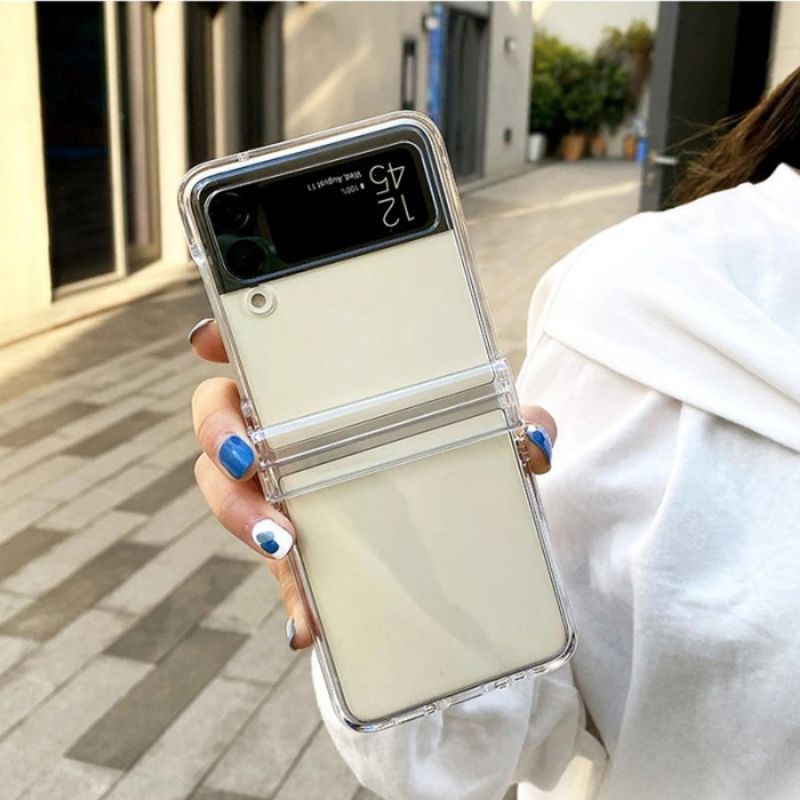 Case Samsung Galaxy Z Flip3 Flip4 Flip 3 4 5G Hardcase Clear Transparan Casing Cover Full Protect Hi