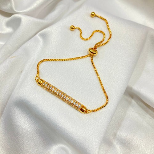 Gelang Wanita Serut Anti Karat Vintage Perhiasan Titanium Asli Berlapis Emas KTA02-KTA 67