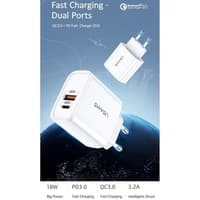 USAMS T15 Charger hp adaptor QC 3.0 + PD Fast Charging Qualcomm 18W