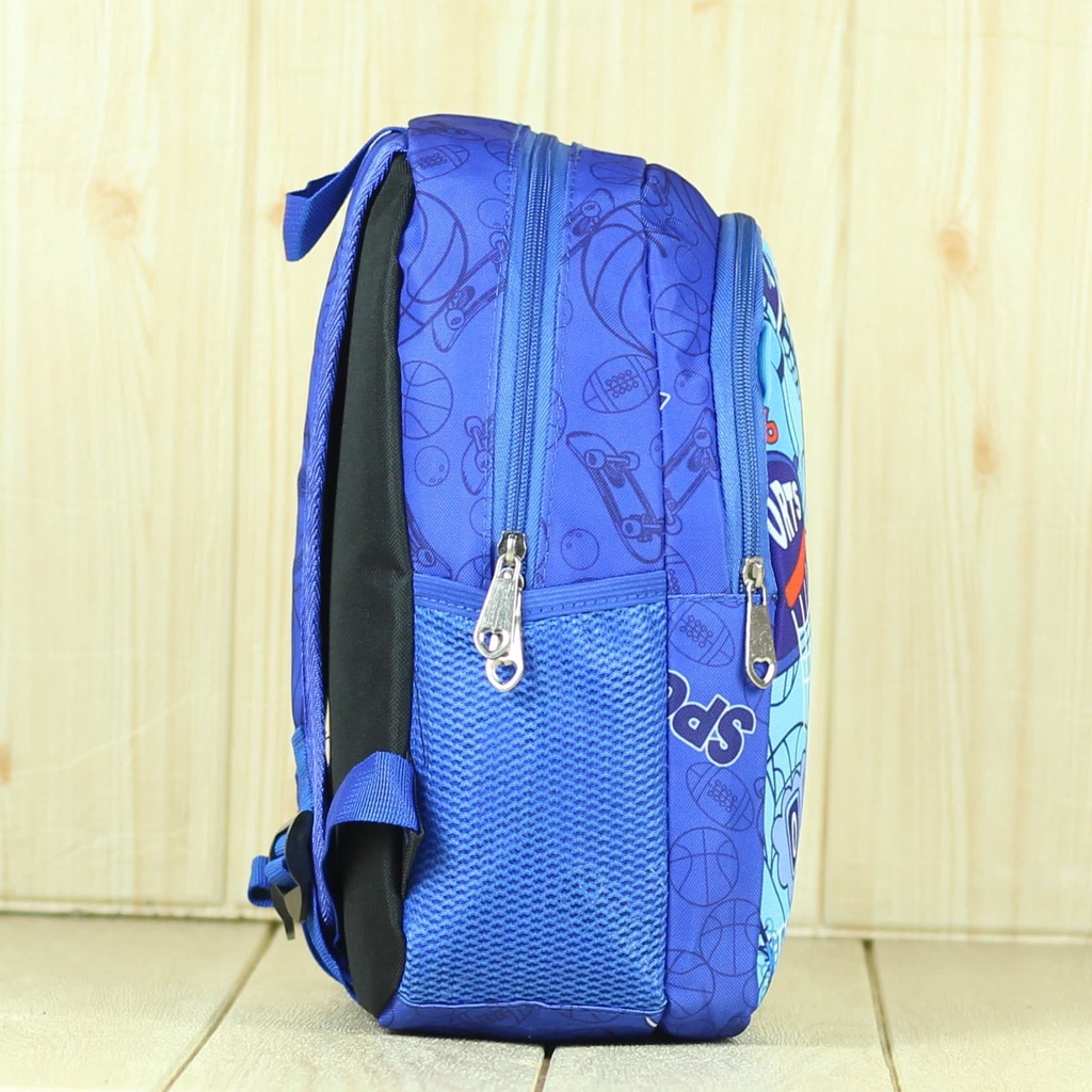 Tas Ransel Backpack Anak Perempuan Laki laki Import  Basket Biru Sekolah TK SD PAUD Kecil Mini Impor Karakter Kartun Embos