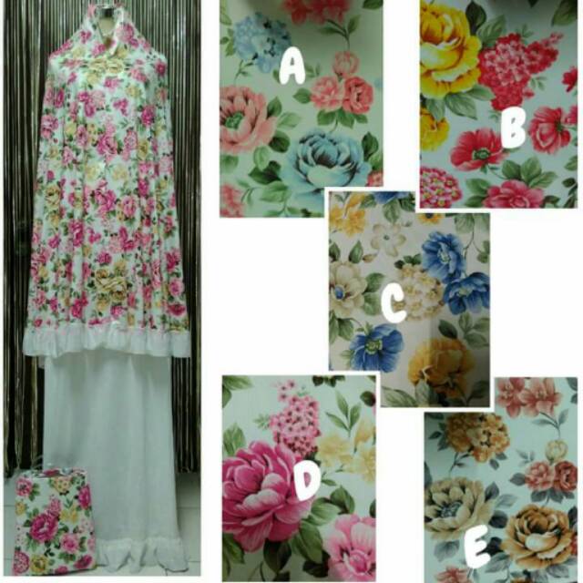 Mukena spandex/ Jersey sutra Flower