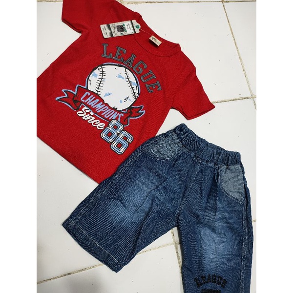 PR-4117 Setelan Celana Denim Size : 1-3th