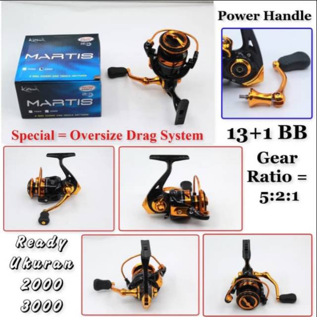 REEL POWER HANDLE KATANA MARTIS 800 1000 2000 3000 4000 5000 6000