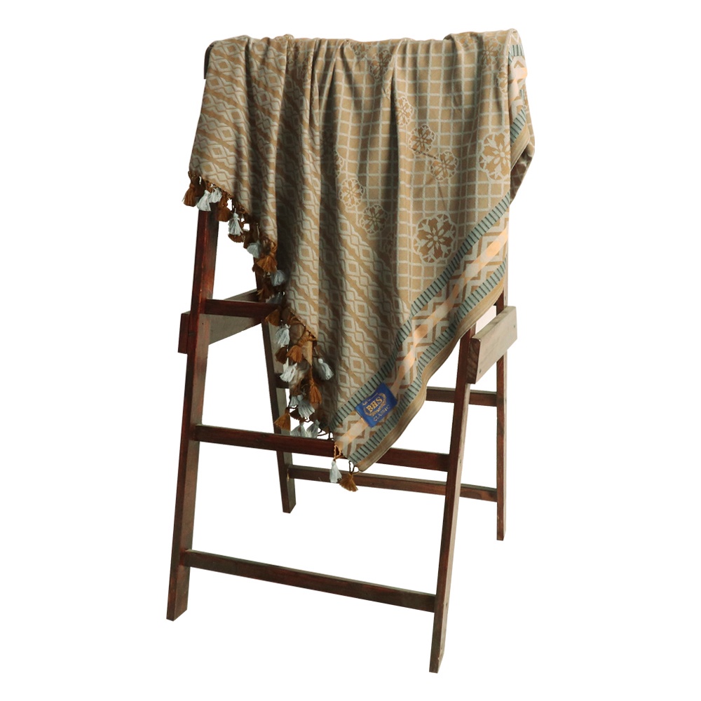 Surban Subaiyah BHS Classic Motif Jacquard Abu Hijau