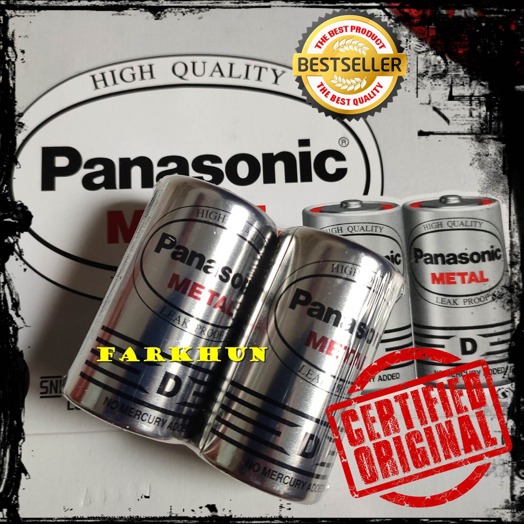 MANTULL BATERAI PANASONIC ORI METAL BESAR UM 1 SIZE D BATTERY POMPA GALON BATEREI 1EBS/2S BATREI