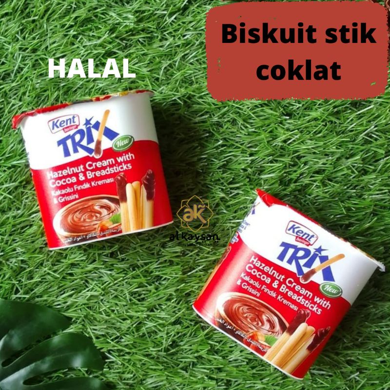 

BISKUIT STIK COKLAT Kent Trix Hazelnut with COCOA and bread stick 56gr