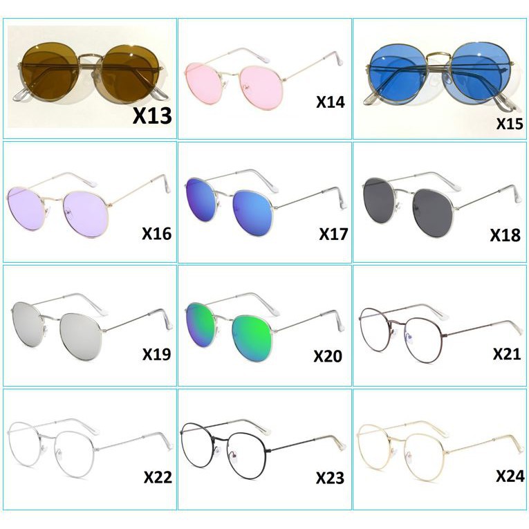 GO! 095 KACAMATA FASHION UNISEX KACA MATA PRIA WANITA SUNGLASSES BULAT ANTI SILAU COD