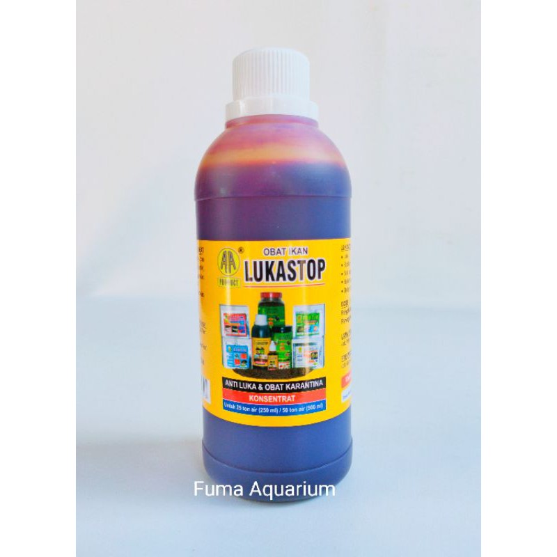 Obat khusus Ikan Hias LUKASTOP 500ml obat Luka jamur Finrot sisik nanas obat karantina obat kuning