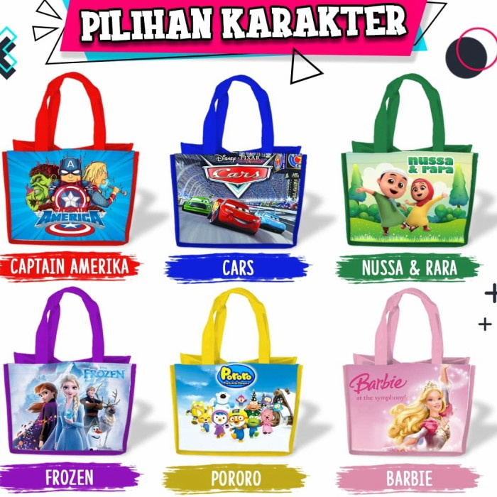 

Tas CUSTOM Goodie Bag Motif kartun Karakter Souvenir
