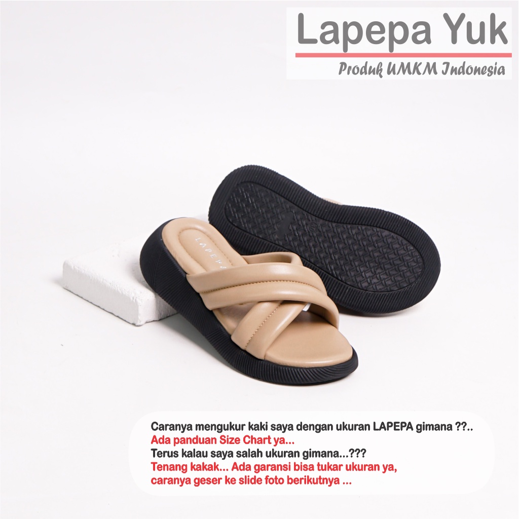 LAPEPA YUK - Sandal Platform Anak Perempuan Usia 2 sampai 10 Tahun NADHIRA KIDS Sendal Anak cewek Wedges Wanita Empuk Model Silang Warna SMOKE Brown Cokelat Soft Strap cewe Slop Usia Umur 3 4 5 6 7 8 9 thn Tahun Premium Ori Original Mall Official Store