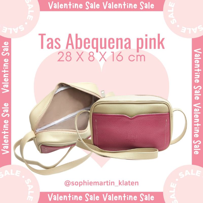 TAS SLEMPANG ABEQUENA ALIBI PARIS / TAS SLEMPANG WANITA ABEQUENA PINK ALIBI PARIS PROMO