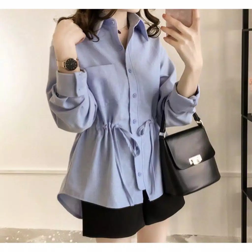 ISYA SHIRT /ATASAN WANITA / BLOUSE KEKINIAN / KEMEJA TALI SERUT