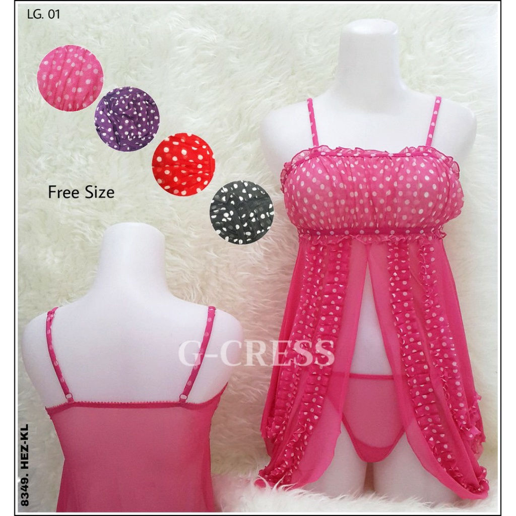 Lingerie Sexy 2in1 Luar Dalam Pisah Baju Tidur Sexy Transparan Lembut Terlaris Piyama Kimono Lingeri