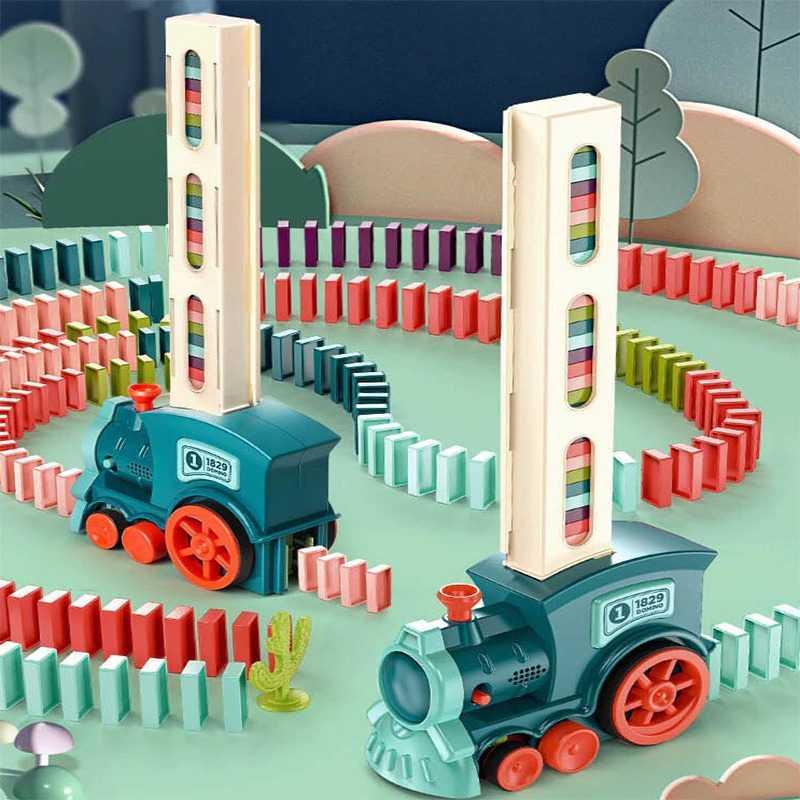 HISUFO Mainan Kereta Balok Domino Electric Domino Train - KT-342