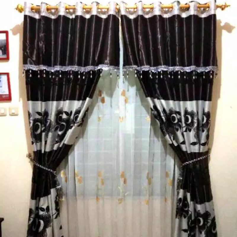 New//~gorden blackout floking~abu2 kehitaman~gorder {1 lembar}~gorden(abu-abu)