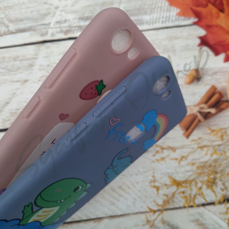 Cute Case Vivo V7 / Vivo 1718  Softcase Karakter Keren + free Popsocket