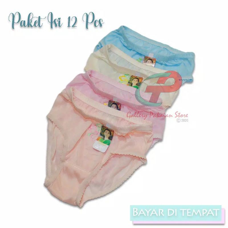 Celana dalam wanita selusin Paket 12 PCS Celana dalam cewe murah ESSE LYCRA Underwear size XXL terlaris