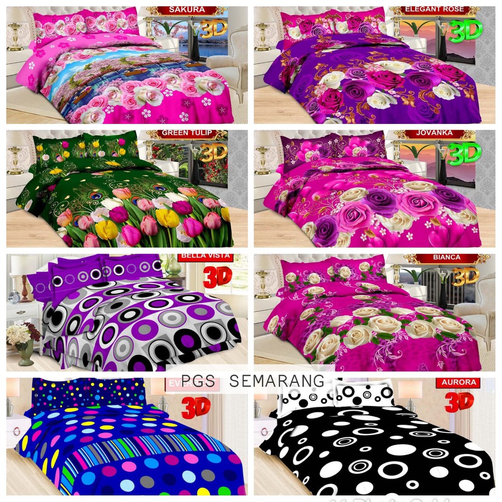 Sprei BONITA Single Size uk 120 x 200 120x200 FLOWER ABSTRACT MINIMALIS Edition Motif Dewasa Arianna Butterfly Sakura Aurora Everbest Paris Megan Padma Madison