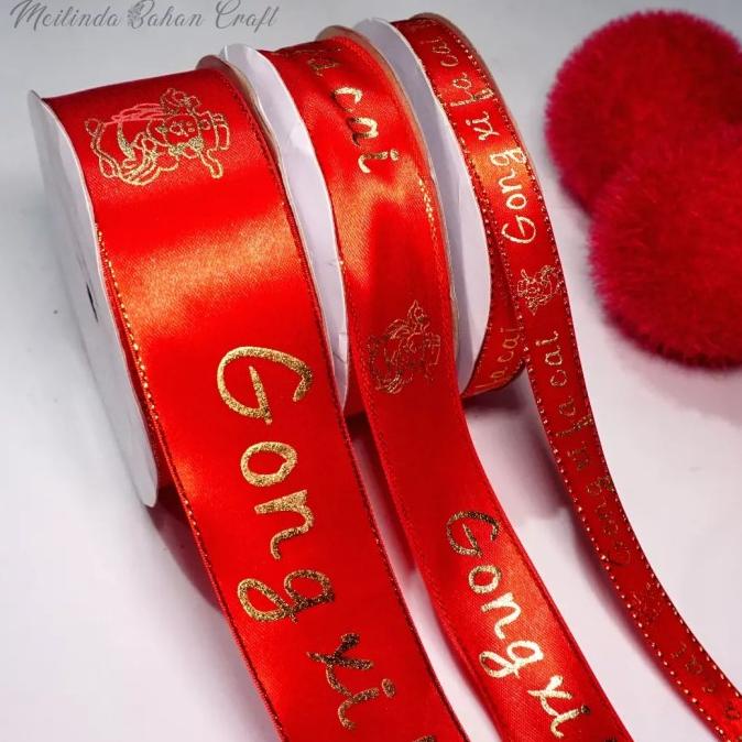 

'+'+'+'+] Kode: A43-14 pita imlek Gong Xi Fat Cai jual per roll