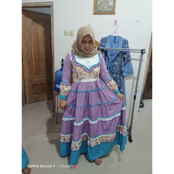 gamis susun kombinasi