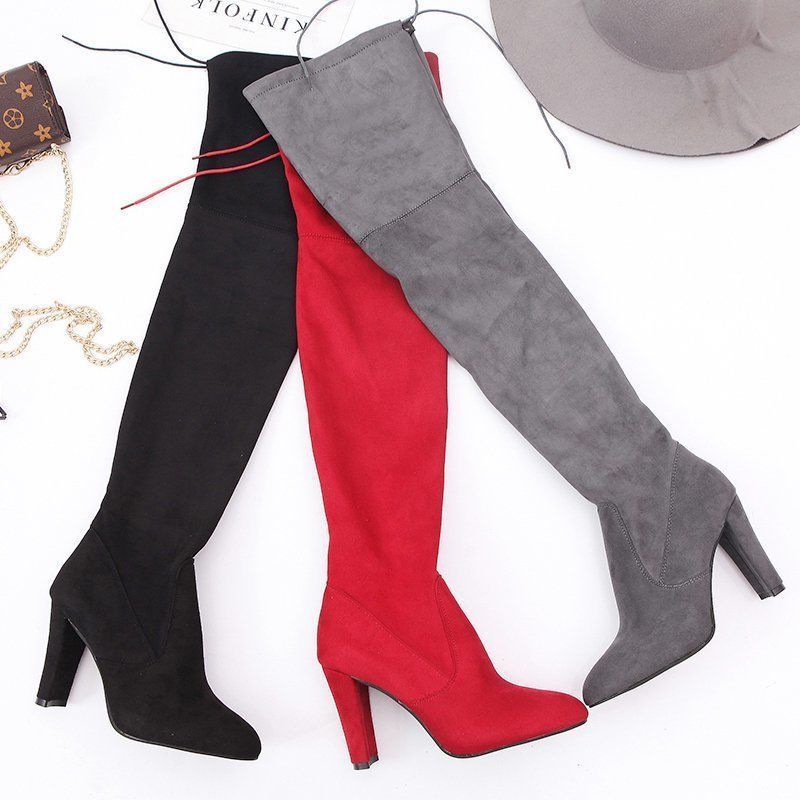 Winter Overknee Boots suede Boots Selutut Wanita