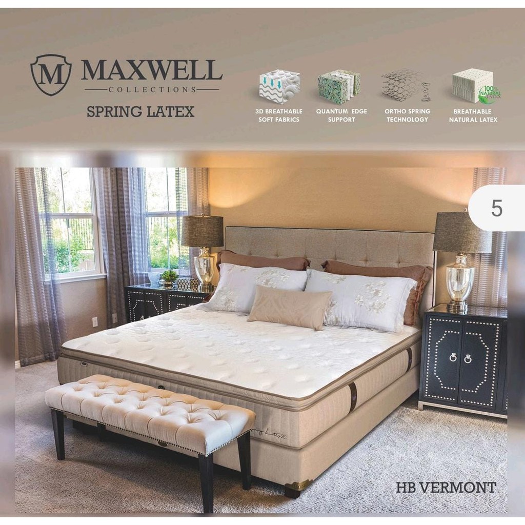 Quantum Maxwell Spring Latex 180 x 200 Cm Springbed VERMONT Bed Set