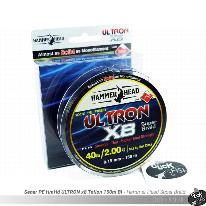 Senar Pe#1.5 Hammerhead Ultron X8 30Lbs/0.14Mm - 13.6Kg Black - 150M