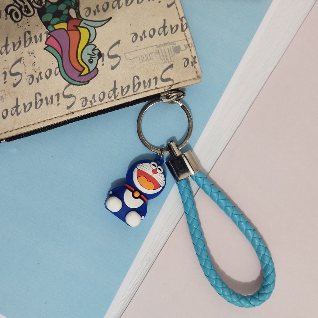 Gantungan kunci lucu ganci korea gantungan kunci Tambang karakter kartun doraemon hello kitty keychain spiderman