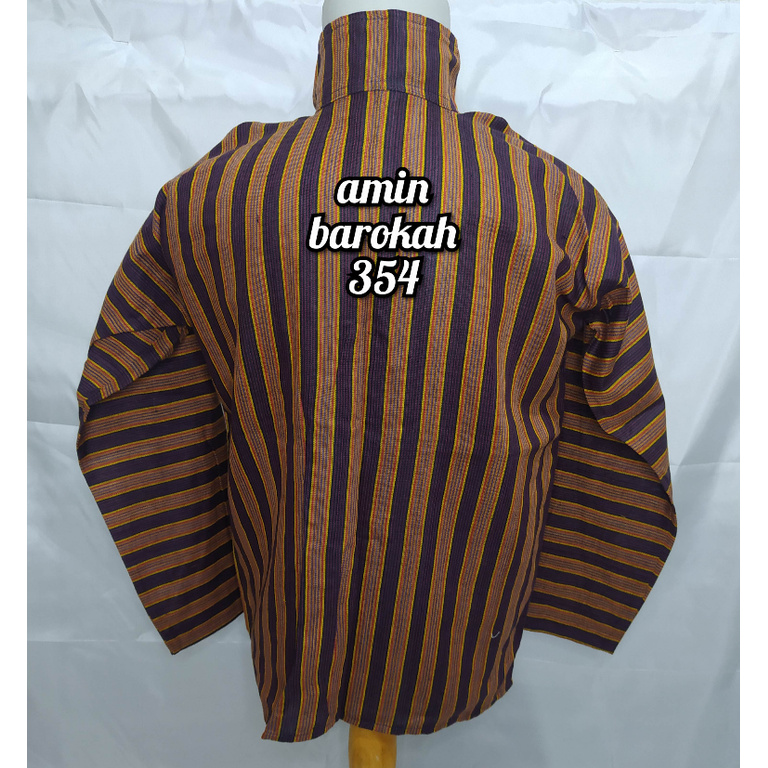 COD...!!! Baju Surjan Tenun Lurik - Warna Coklat Lurik Maroon - Ukuran Dewasa #Adat #Jawa #Tradisional