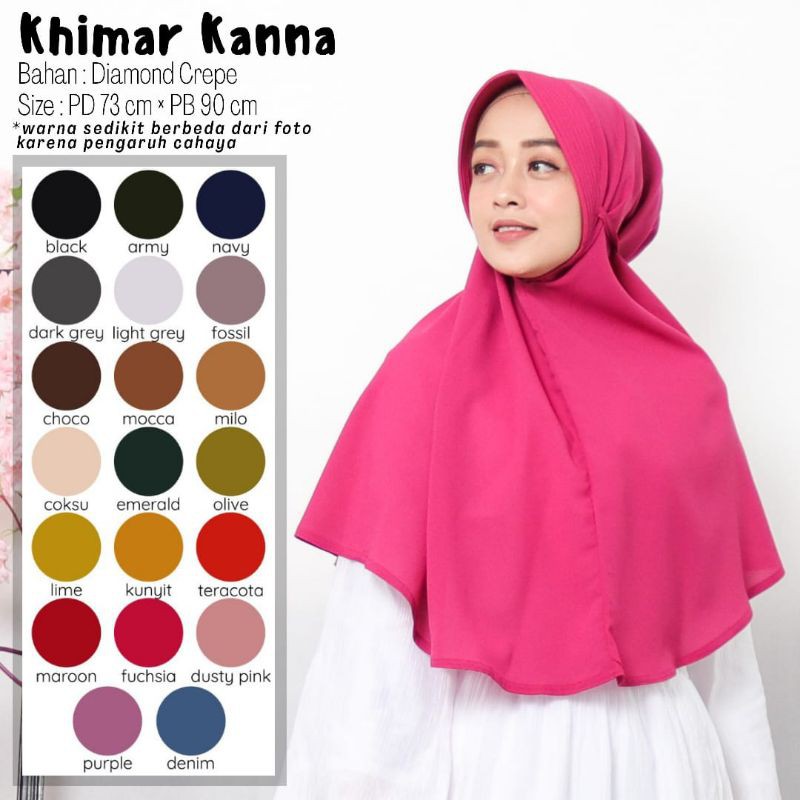 TERMURAH!!(BISA COD)HIJAB/JILBAB DEWASA_KHIMAR KANNA BAHAN DIAMOND CREPE_KHIMAR PED TALI_BEST SELLER