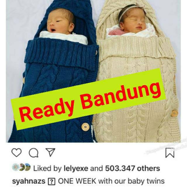 READY BANDUNG Sleeping bag rajut, selimut bedong rajut