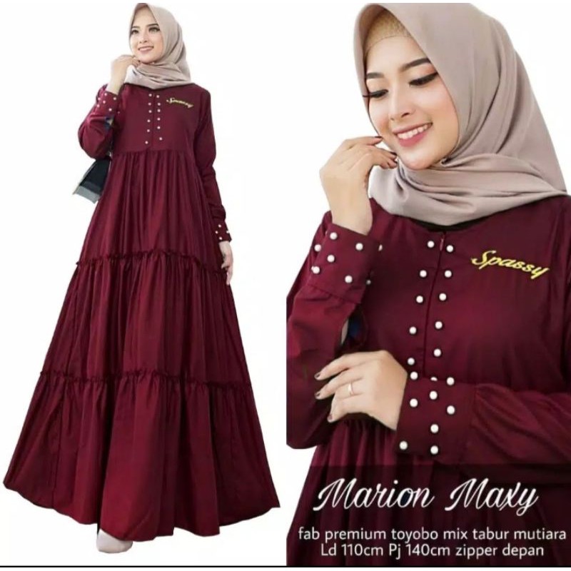 Marion Maxy | Gamis Remaja Muslim Wanita | Gaun Pesta Mutiara