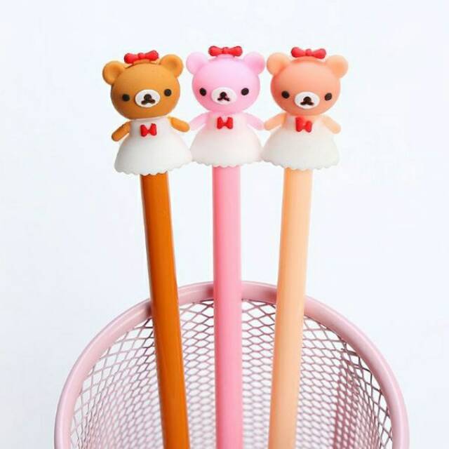 

Pulpen Karakter Cute Bear White Dress Tinta