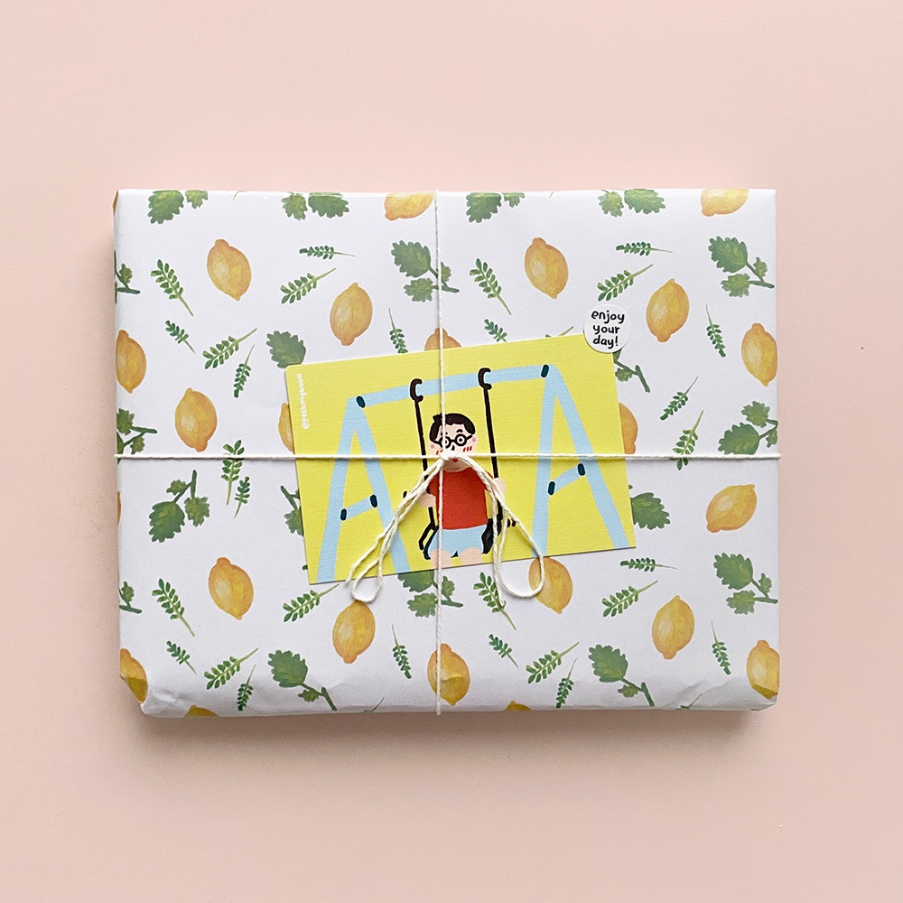 

Tambahan gift wrap / kertas kado dan greeting card