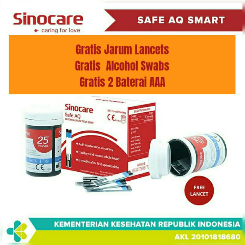 Sinocare Safe AQ Smart, Voice, Air (Strip, lancets, alcohol swabs)