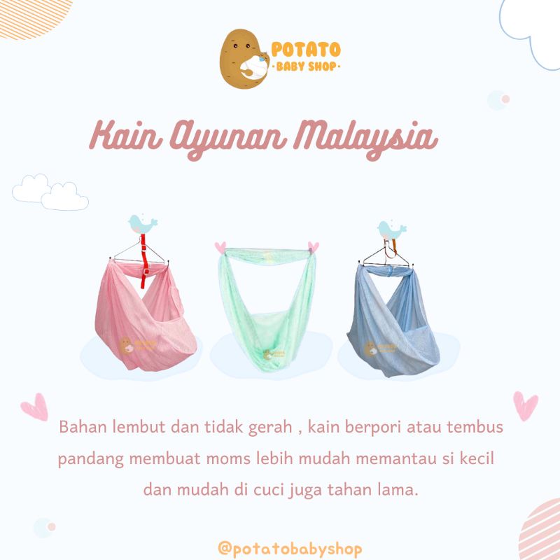 Kain Ayunan Standard &amp; &amp; Jumbo Wilo Dan Polar Zipper XL - Buaian Bayi