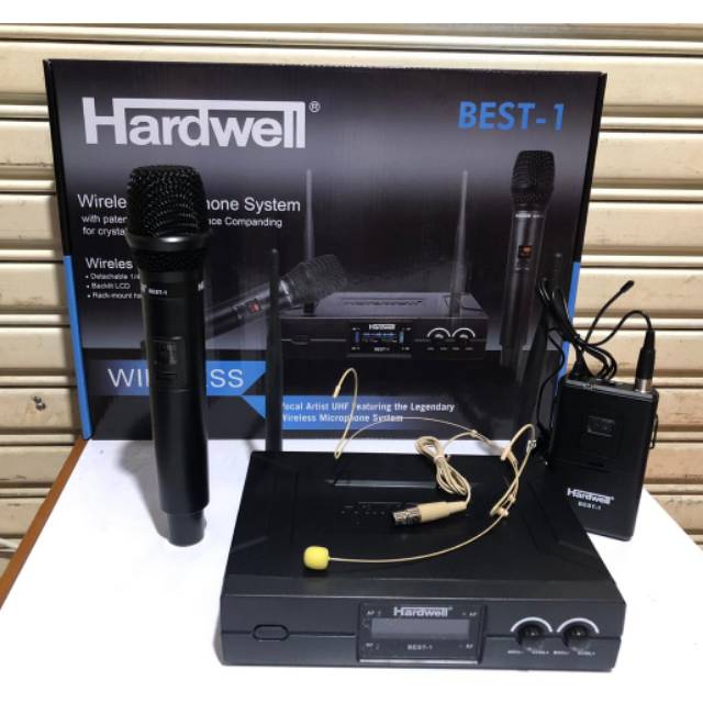 Mic wireless hardwell best1 original pegang +headset .clip on