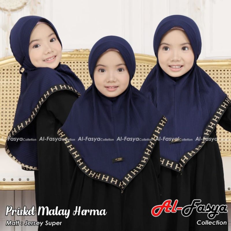 Hijab Plisket Anak motif Renda bordir Hermes