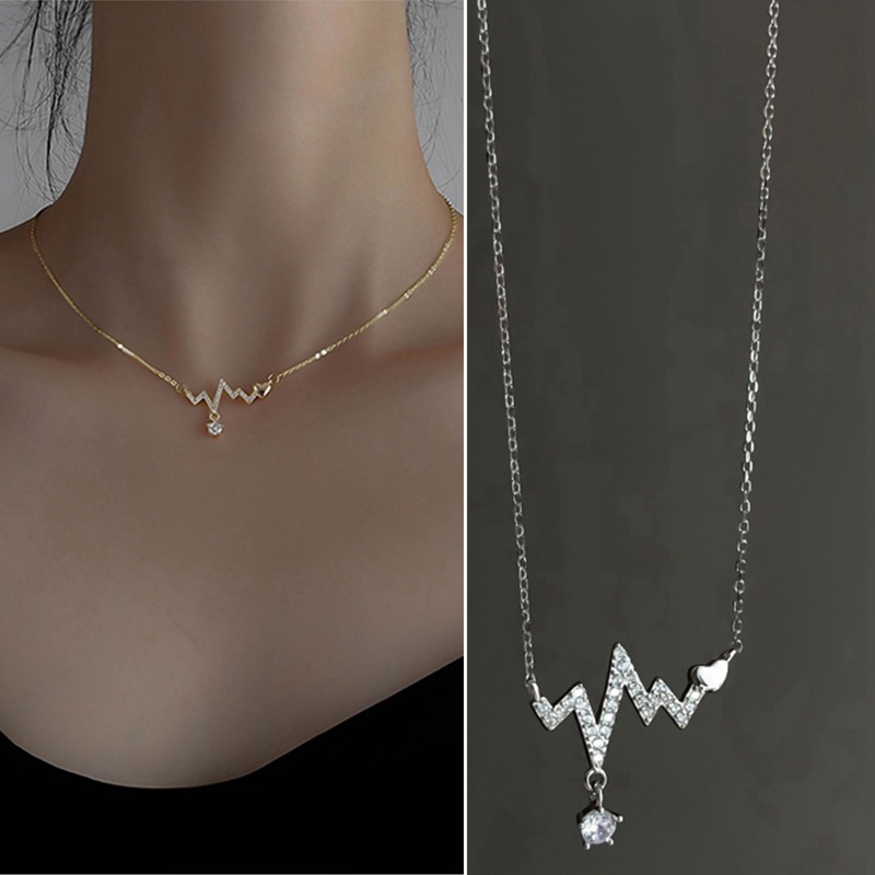 Kalung Rantai Choker Liontin Petir Warna Emas Perak Gaya Korea Untuk Wanita